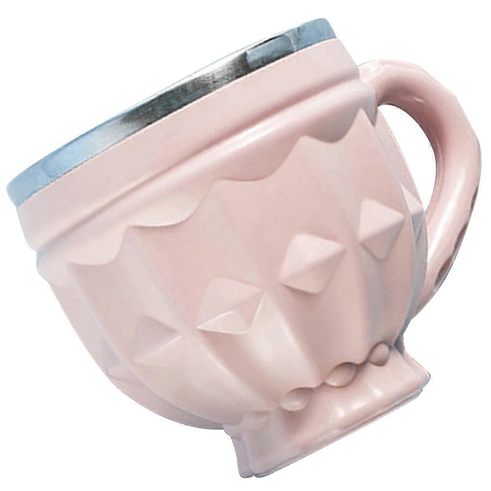 Stainless Steel Mug Double Layer Insulation Retro Cold Drinking Cup Household Beer Mug Pink 11x8.5cm Capacity About 200ml Non-Sweating 1Pack