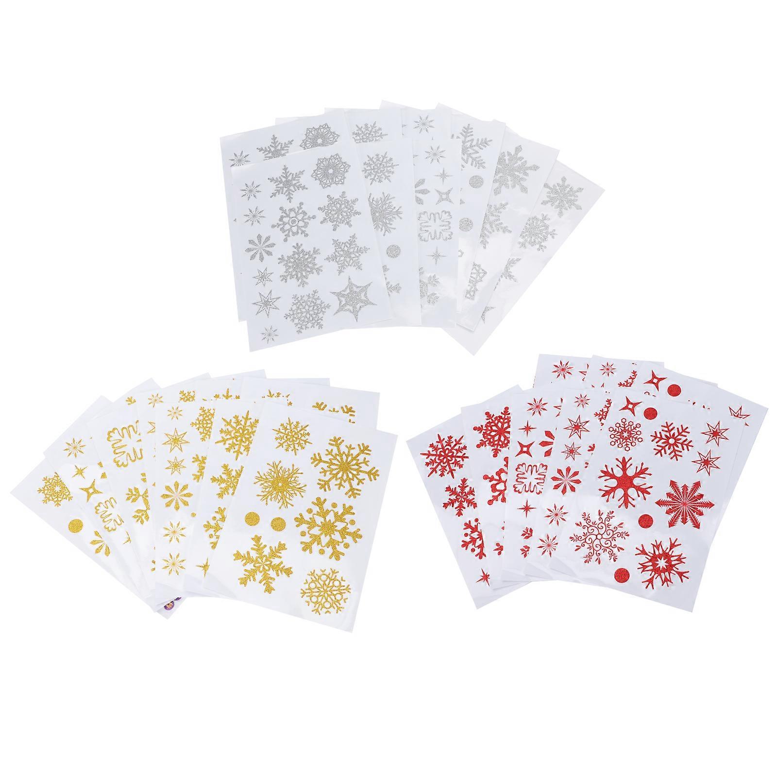 Winter Window Stickers DIY Static Adhesion Red 27Pcs Christmas Party Glass Showcase Decal