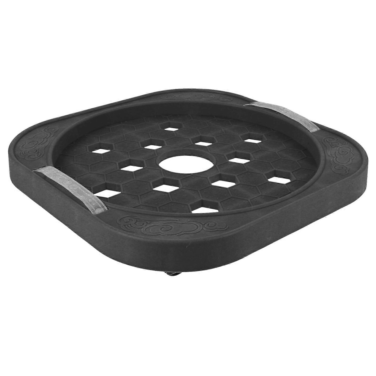 Round Tank Tray with Wheels Portable Support Base for Kitchen & Restaurant Use, Rotating Design, Easy Cleaning, Floor Protection