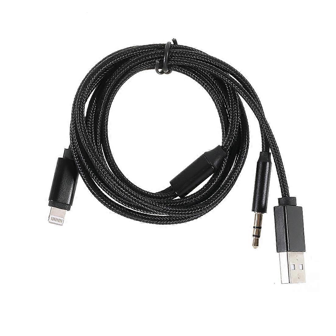 Lightning to 3.5mm+USB Charging Audio AUX Adapter Cable for iPhone iPad