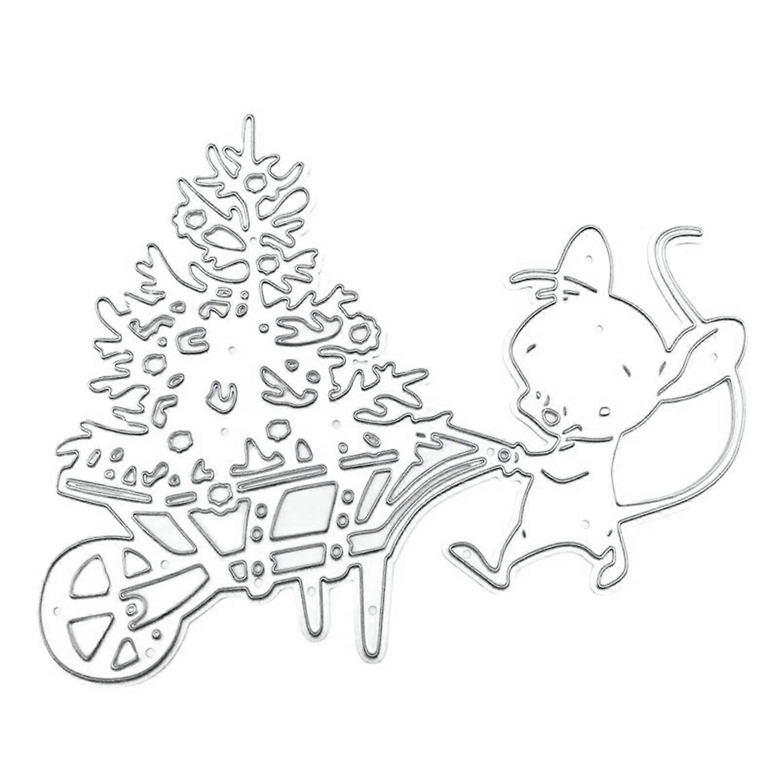 Metal Die Cutting Stencils with Christmas Tree Design, Carbon Steel, Embossing Templates for Scrapbooking and Card Making