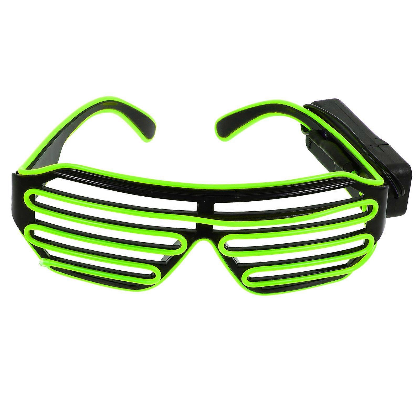 Luminous Glasses Prop Party LED Eyewear Round Green 17X15.5CM Nightclub Dancing Accessory 1 Pair