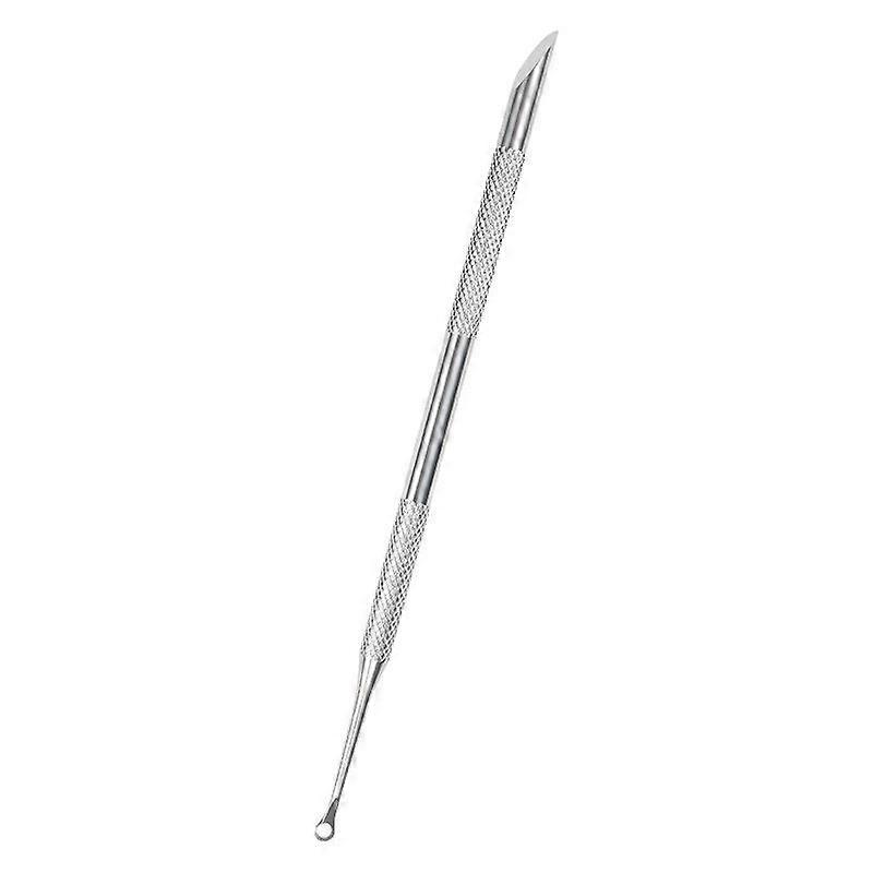 Dual Ended Cuticle Remover: Cuticle Pusher Tool With Loop For Nail Care Dead Skin Removal Manicure - Home And Salon Use Silver