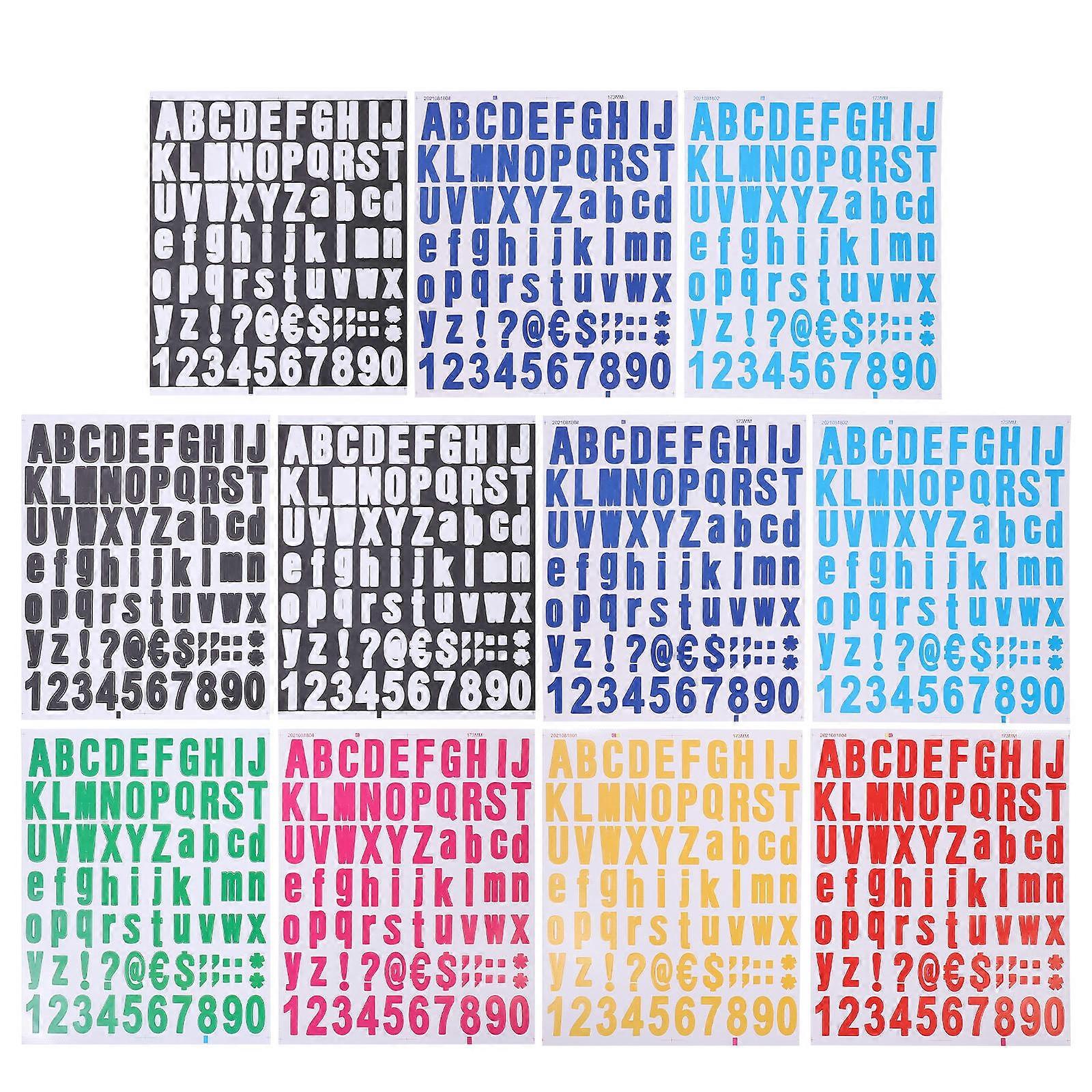 Self Adhesive Vinyl Letter & Number Stickers 10 Sheets for Crafting, Mailbox Address Signs, Door Signs, and Scrapbooking Durable, Assorted Colors