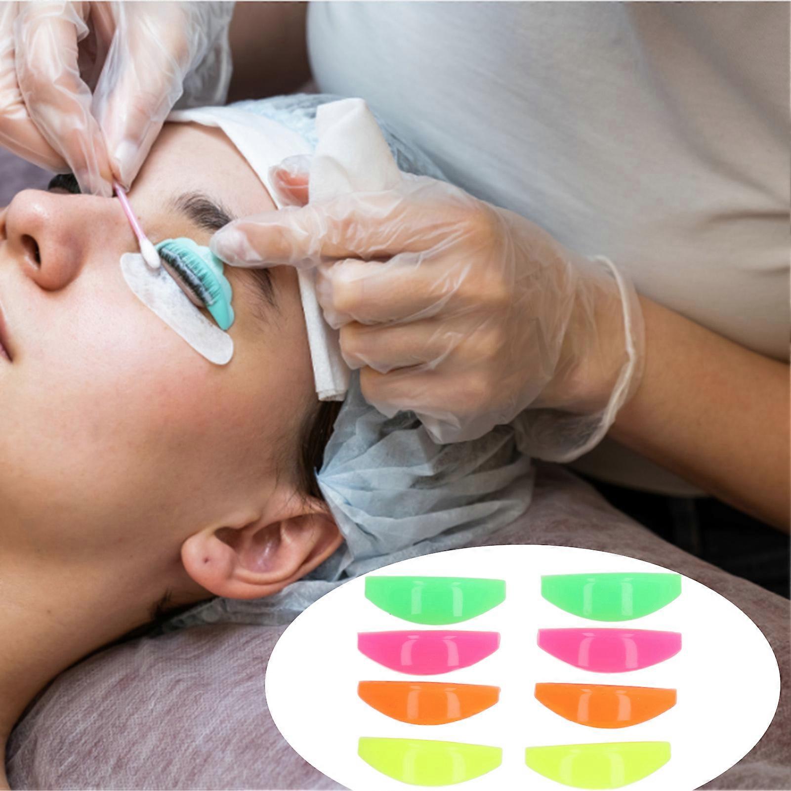 4 Pairs Eyelash Lift Shield Mixed Color Reusable Soft Eyelash Perming Curler for Beauty Salon