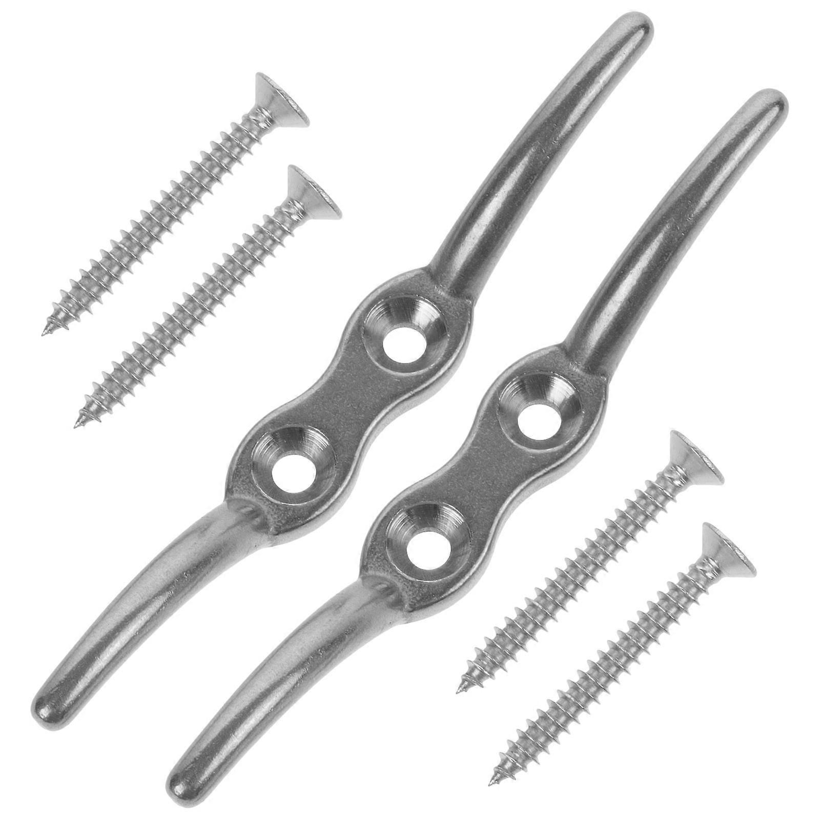 Stainless Steel Flagpole Cleat Hook Durable Holder with Strong Fastening for Secure Flag Display Easy DIY Installation for Residential Use