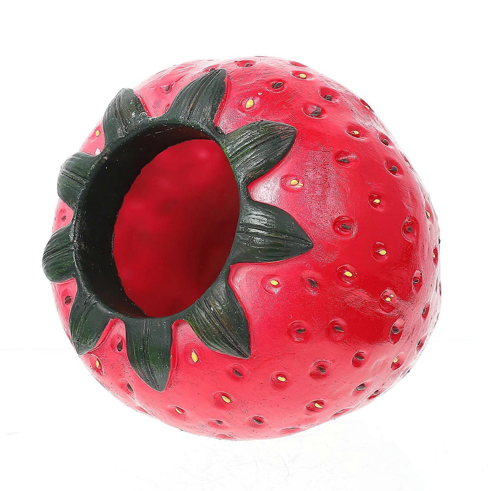 Strawberry Flower Vase Desktop Flower Arrangement Family Friends Decorative 11.5X11X11CM 1Pc