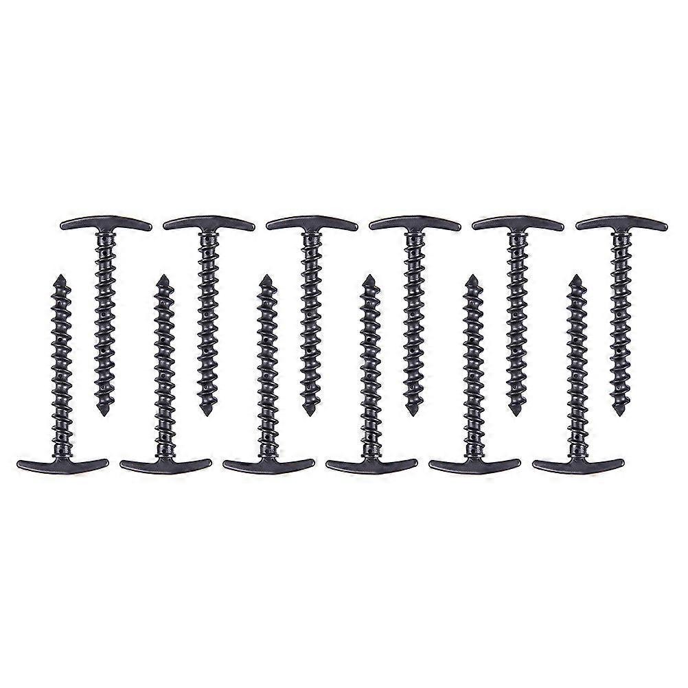 屋外キャンプ用プラスチックテントペグ ブラック 軽量 耐久性 簡単な適用方法 12 個