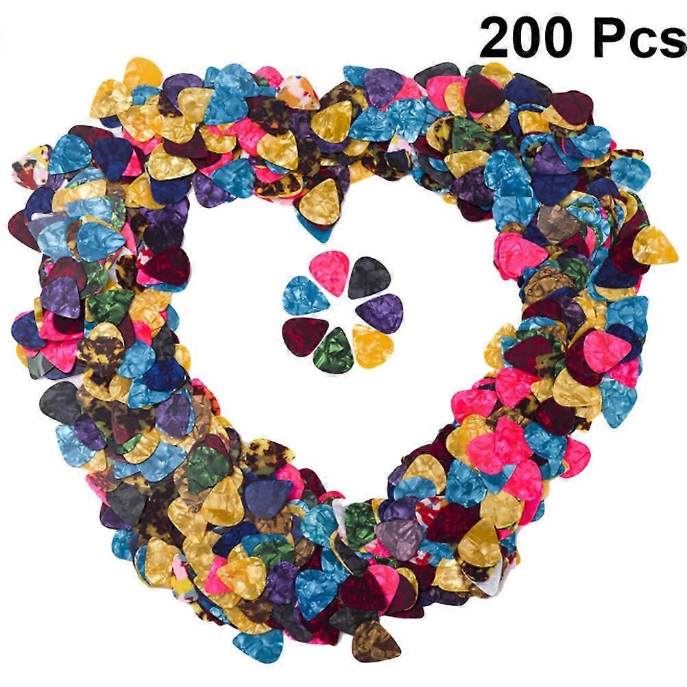 Electric Guitar Accessories Guitar Picks Heart Shaped Durable Flexible Lightweight 200Pcs