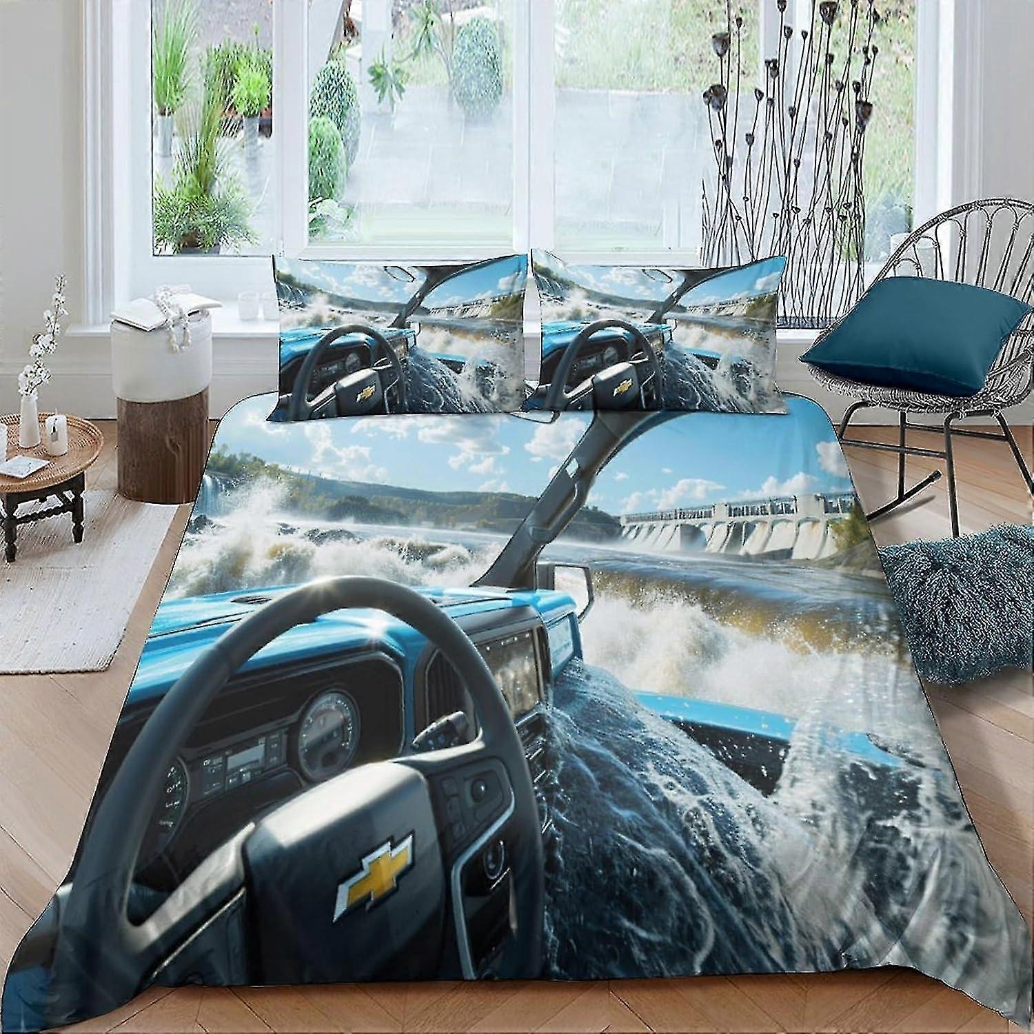 Copripiumino fresco abbagliante stampato in 3D per ragazzi e ragazze, copripiumino in morbida microfibra con chiusura a cerniera e cuscino