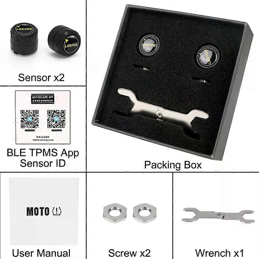 Office Motorcycle TPMS 2 Sensors Bluetooth 4.0 5.0 Tire Pressure Monitoring System Pit Bike Tyre Tester Diagnostic Set Moto Accessories