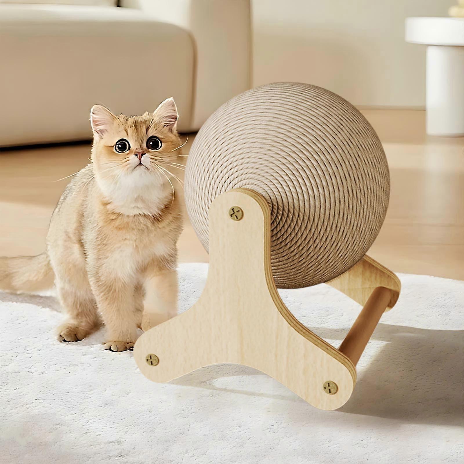 Sisal Seilkatze Spielzeug - Durable Interactive Cat Scratching Ball for Indoor Play, Self-Entertainment, and Claw Care