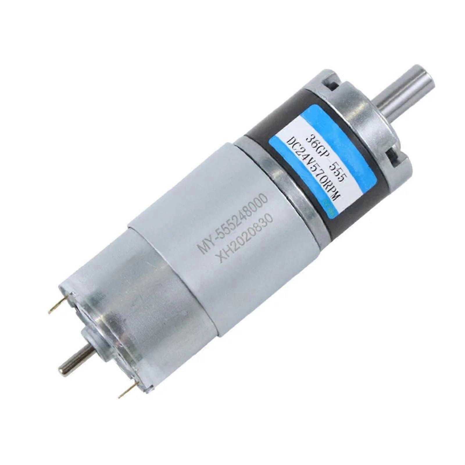 36GP555 Double Shaft Can Install Encoder Torque DC 12V 24V Planetary Gear Motor 1 Piece (24V 1540RPM, 6mm)