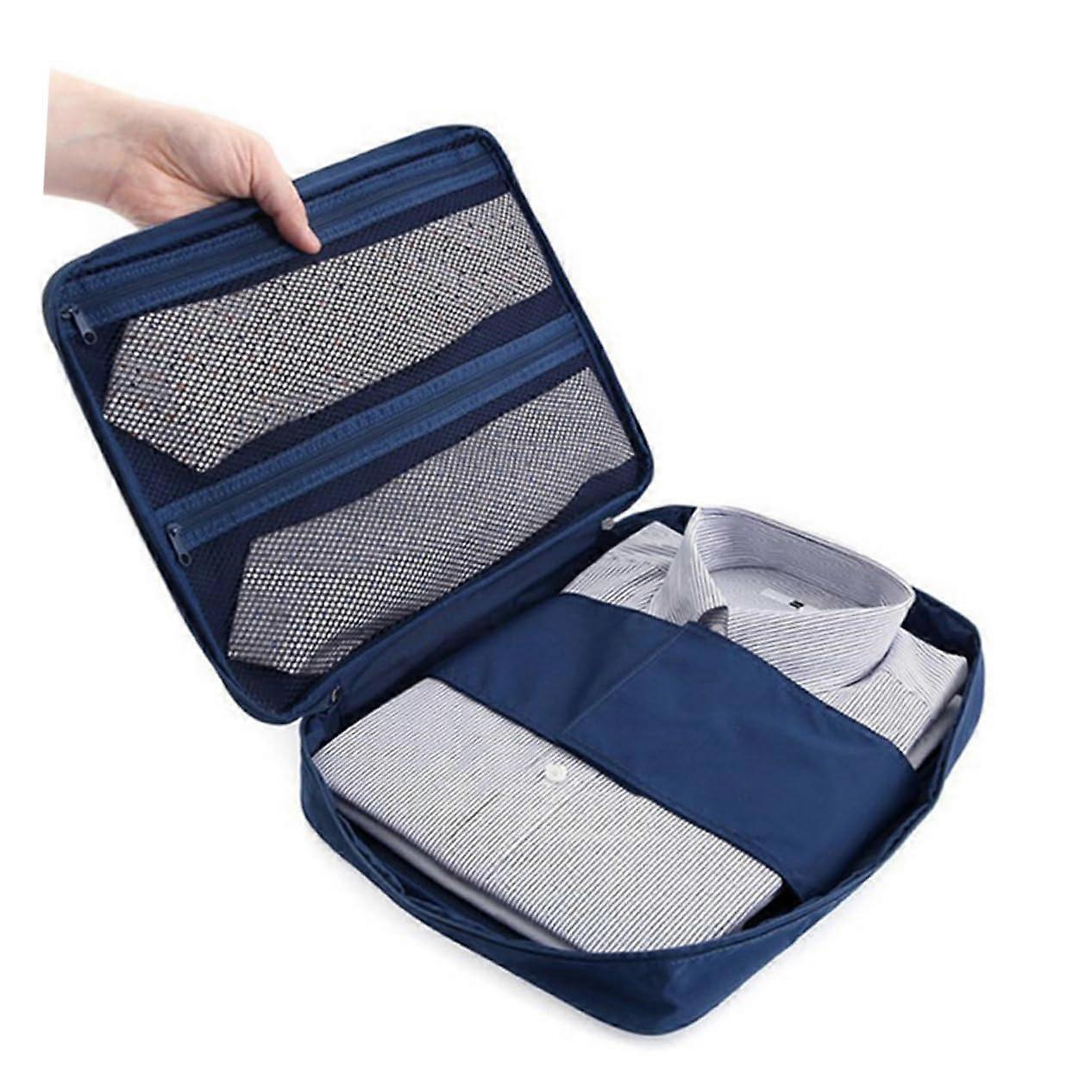 Multipurpose travel storage bag for shirts, ties, and closing parcel closures.