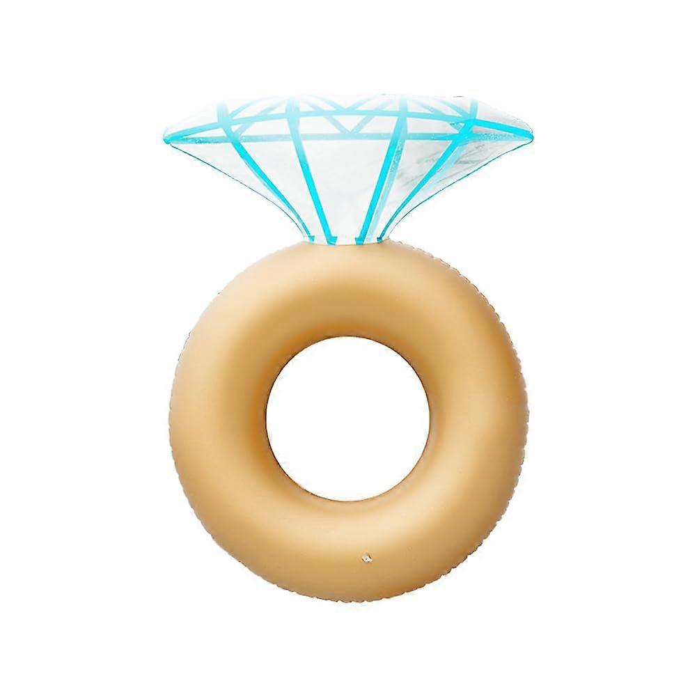 Generic Inflatable Pool Float - Yellow High-Buoyancy Swimming Ring, Durable Leak-Proof Lounge for Beach Parties