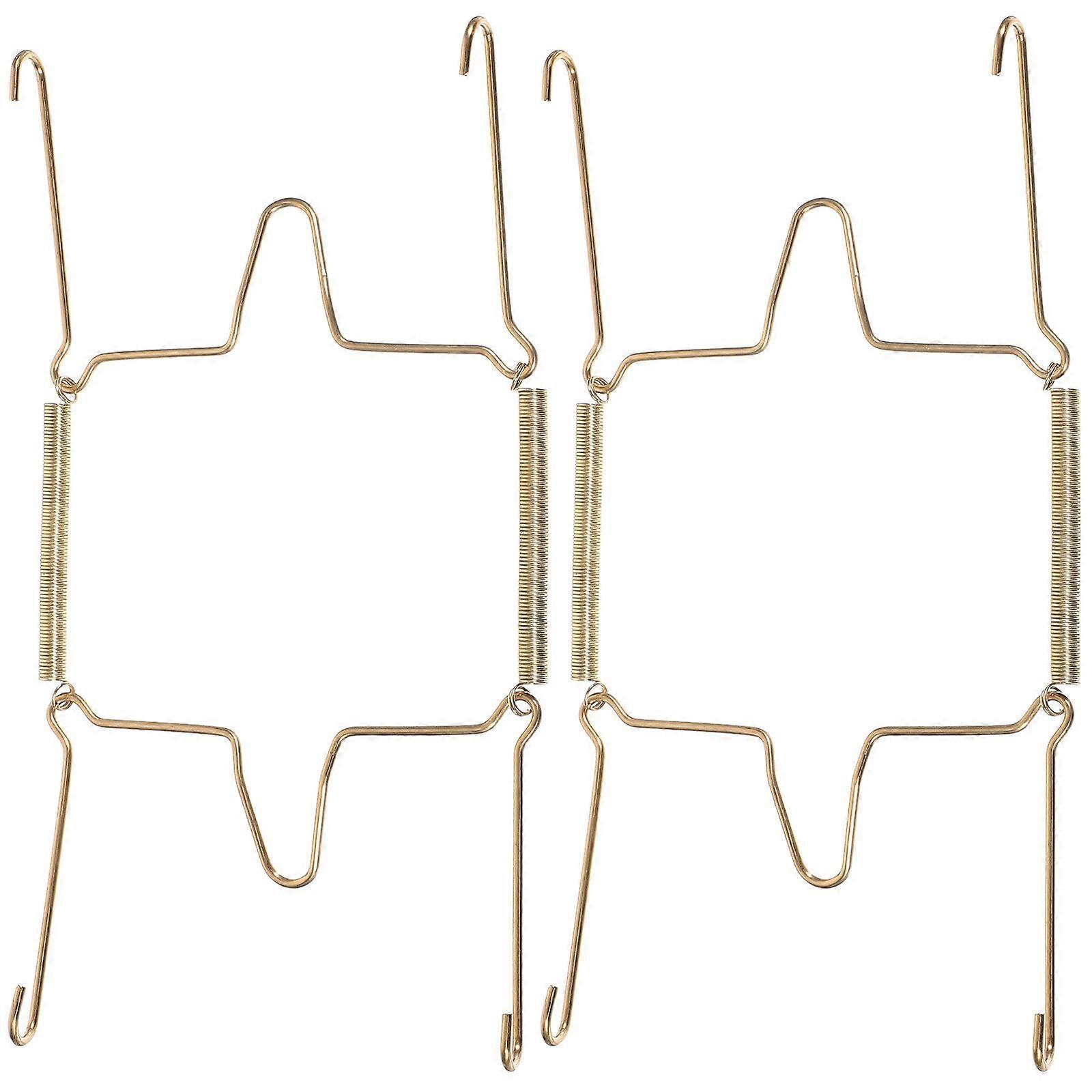 2pcs Kitchen Plate Display Hooks Invisible Plate Hangers Spring Hanging Plate Hook Holders