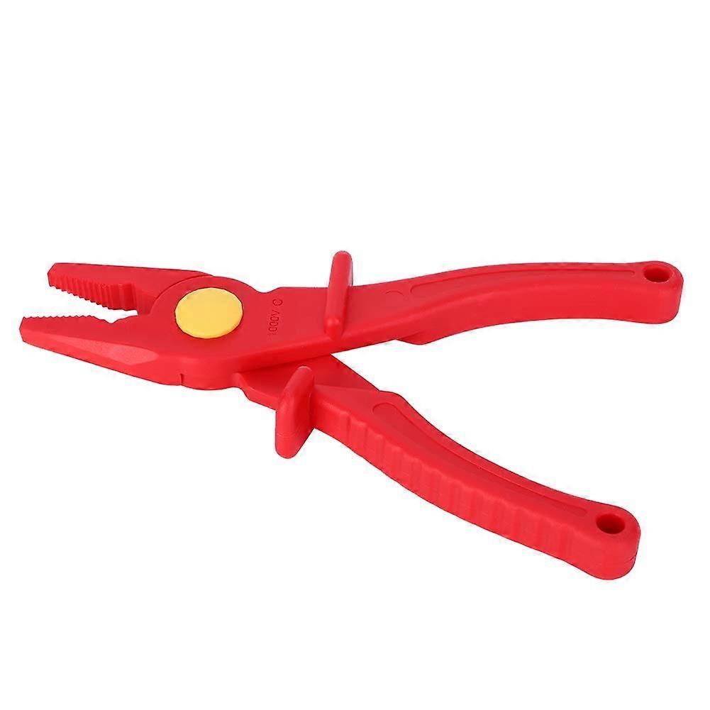 1000V Plastic Insulated  Voltage Pliers with NonSlip Grip, Red