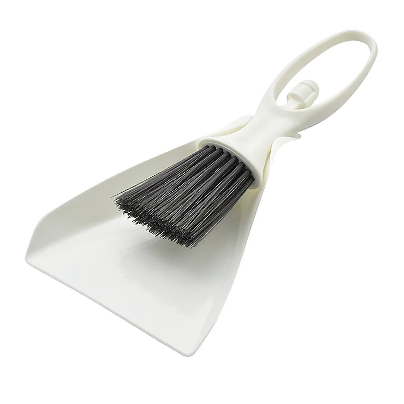 BRste Shower Cleaning Small Dustpan Set, Mini Design, Desktop Cleaning Brush (White)