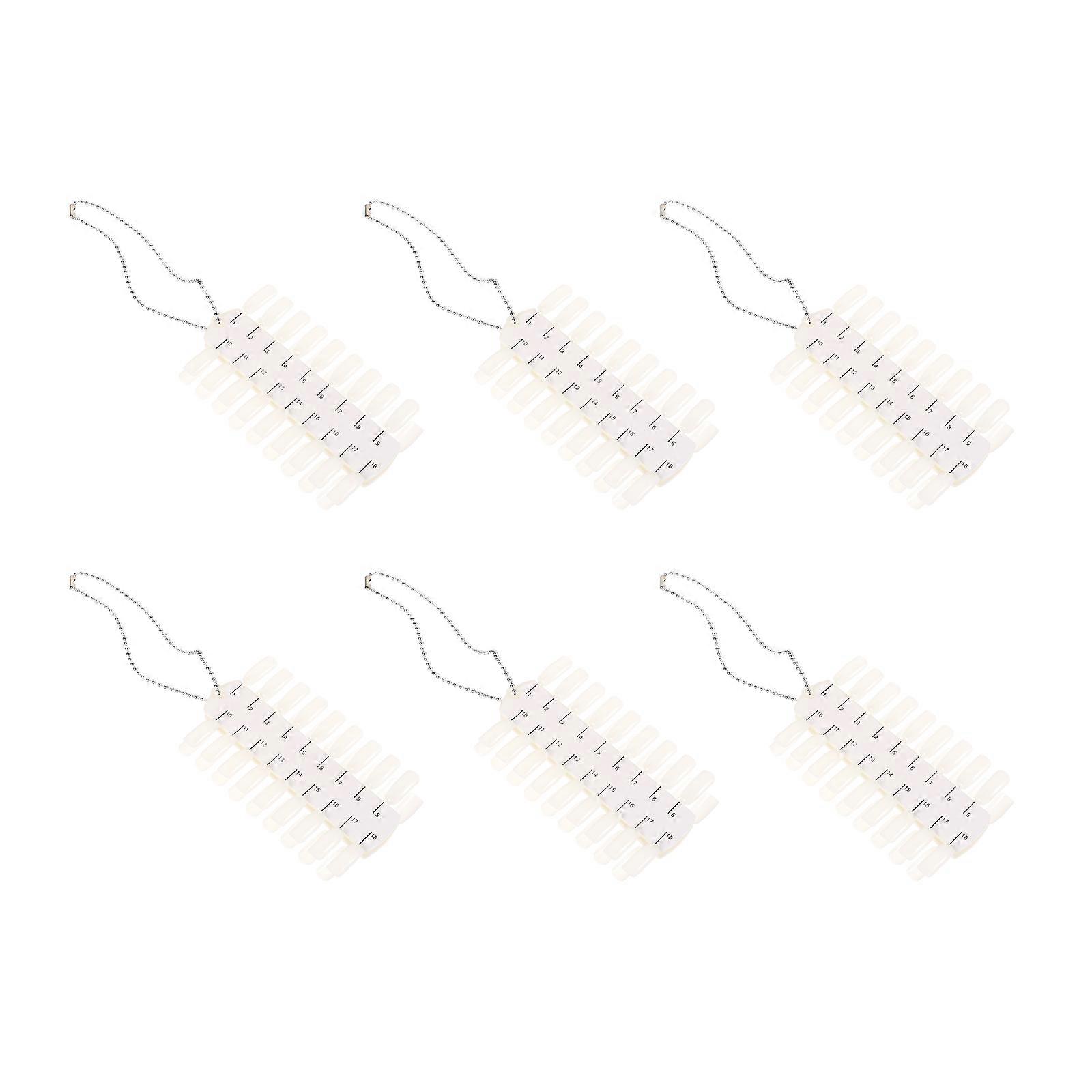 Portable False Nail Display Tips for Home White Plastic 6 Sheets Double Sided Chart