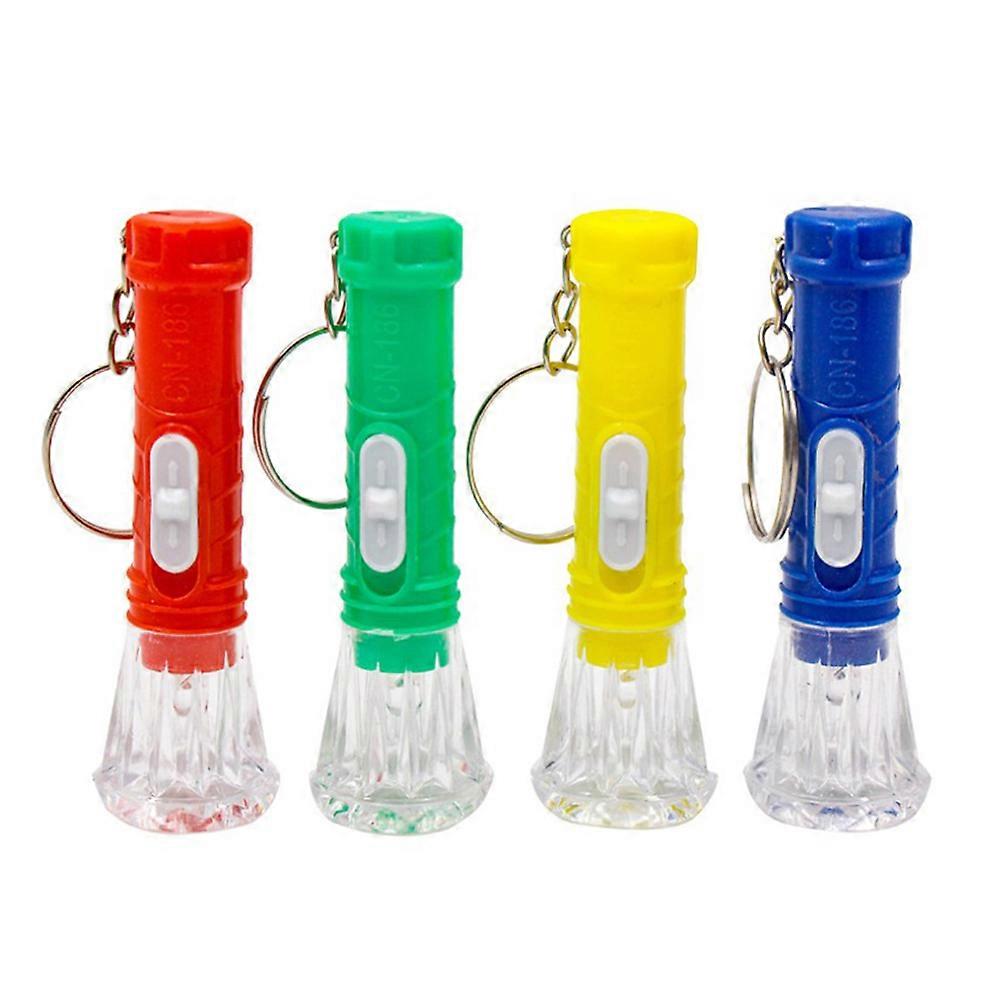 12PCS Mini Portable Clear Plastic Electronic Flashlight Toy Set for Kids Model Building Gift (Color)