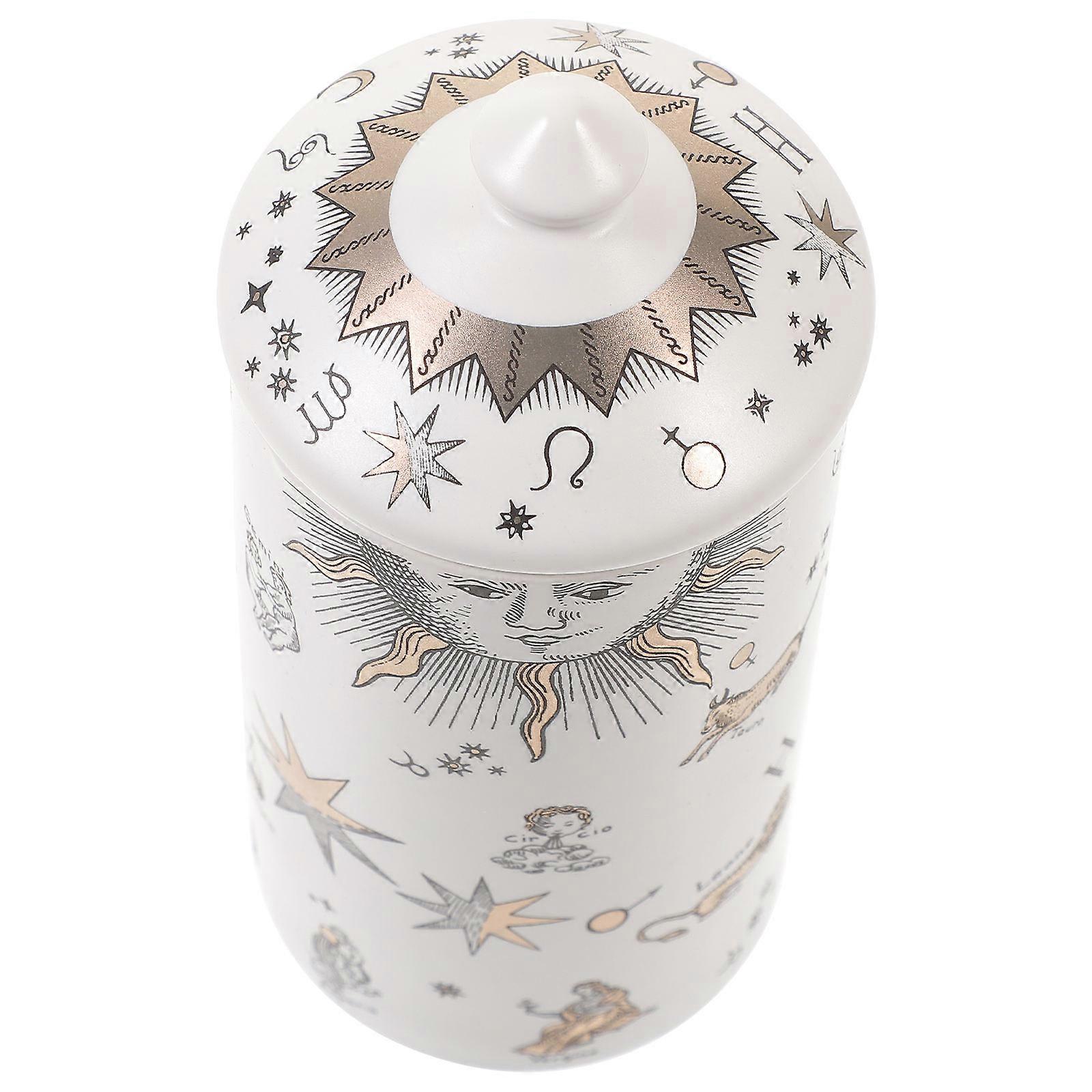 Ceramic Storage Container With Lid Home Decoration Elegant Design For Women 15.5X6.6X6.6CM 1Pack