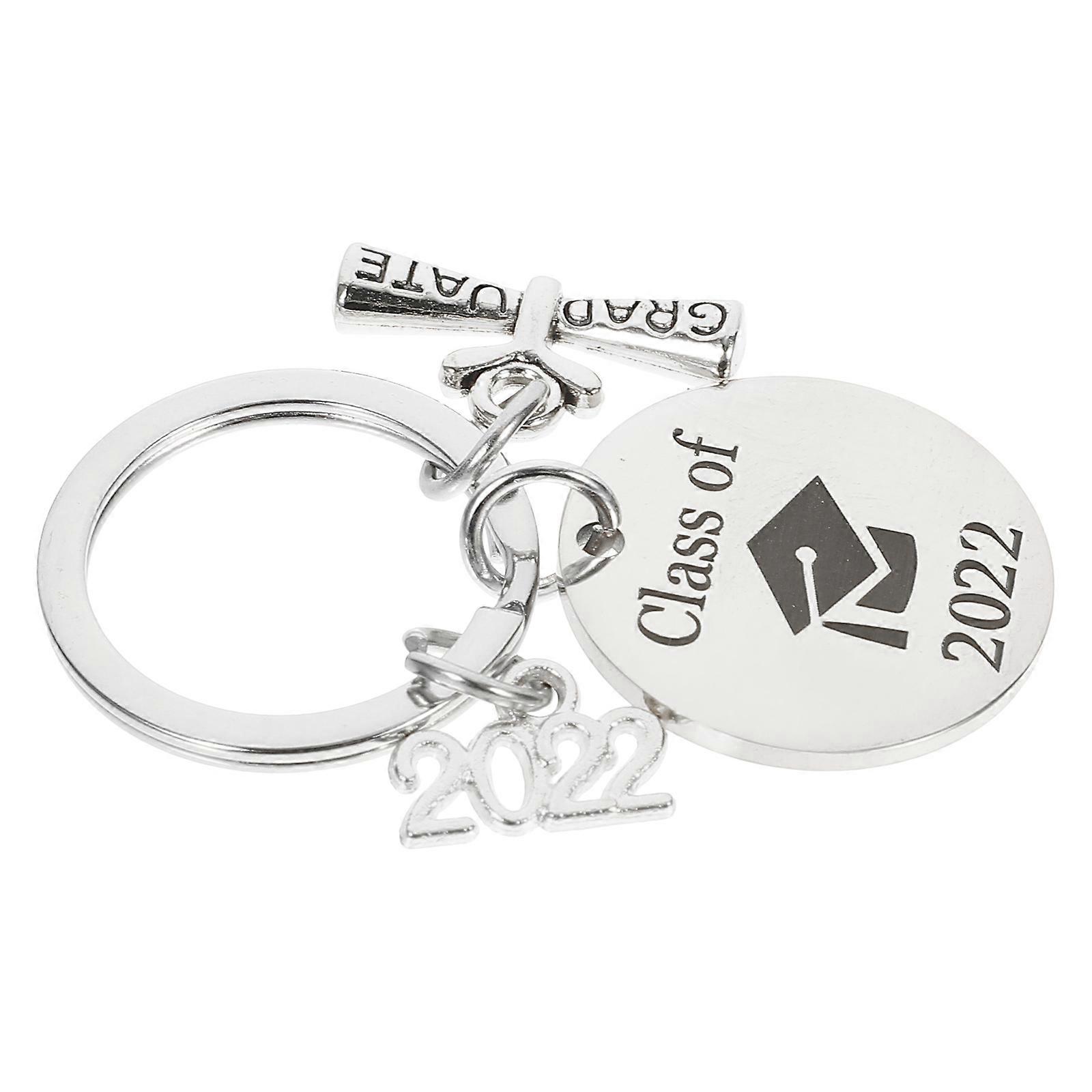 Stainless Steel Graduation Keychain Pendant Durable Bag Ornament with Meaningful Design for Graduates, Commemorative Keepsake for Graduation Season