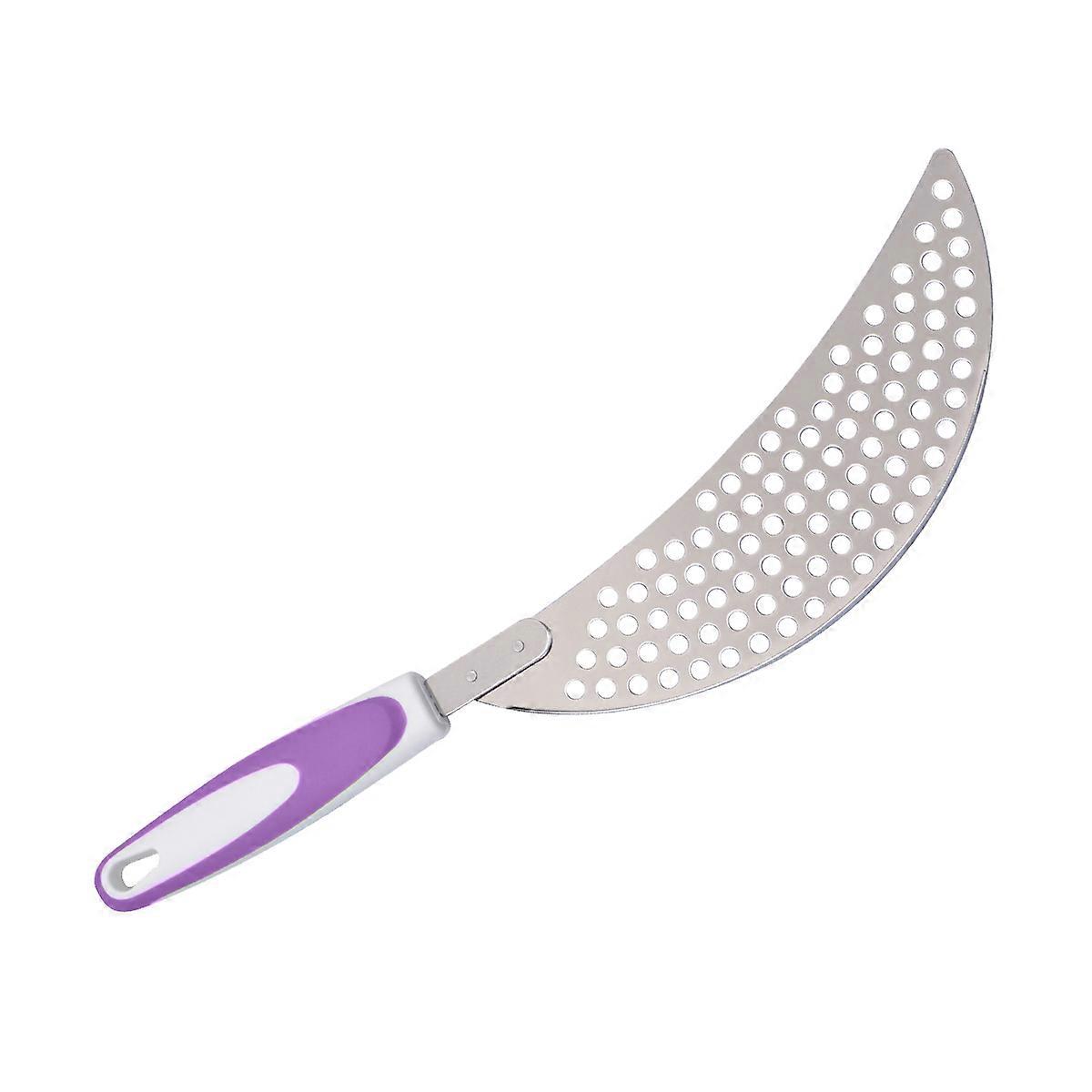 Stainless Steel Pot Strainer with Plastic Handle for Safe Easy Draining Fit Most Pots and Pans Purple