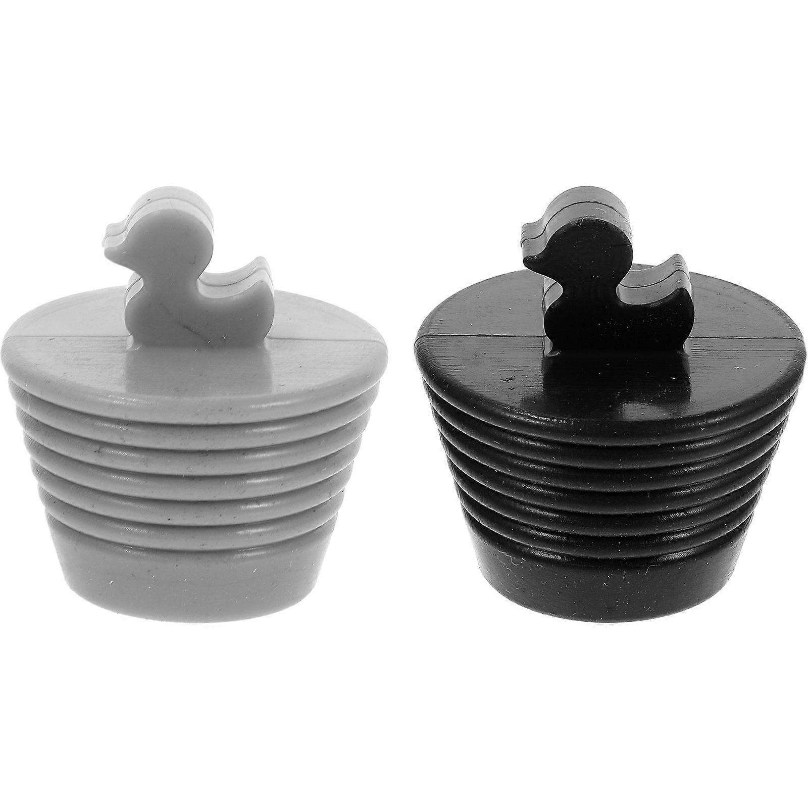 Silicone Sink Stoppers 2 Pack Bathroom Drain Plugs for Easy Kitchen and Bath Sealing Cover Replacement in Gray and Black