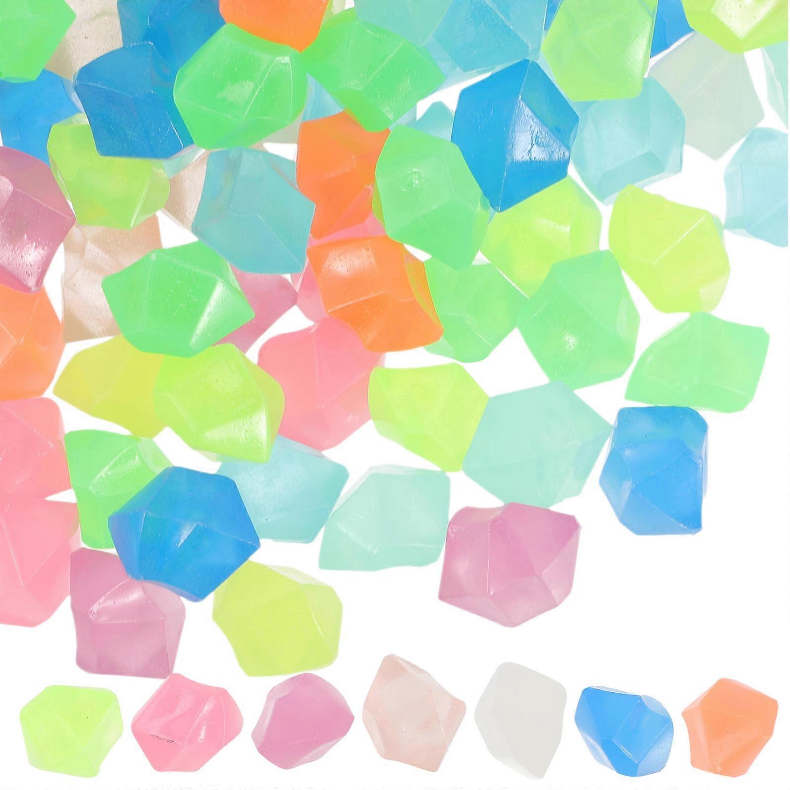 Assorted Color Durable Plastic Stones for Decorative Fish Tank and Flowerpot 300pcs Diamond Shaped