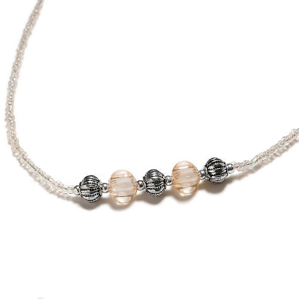 Eyeglass Chain Retro Eyewear Holder Bead Material Anti Slip Prevent Falling White 65cm X 05cm X 05cm 1Set