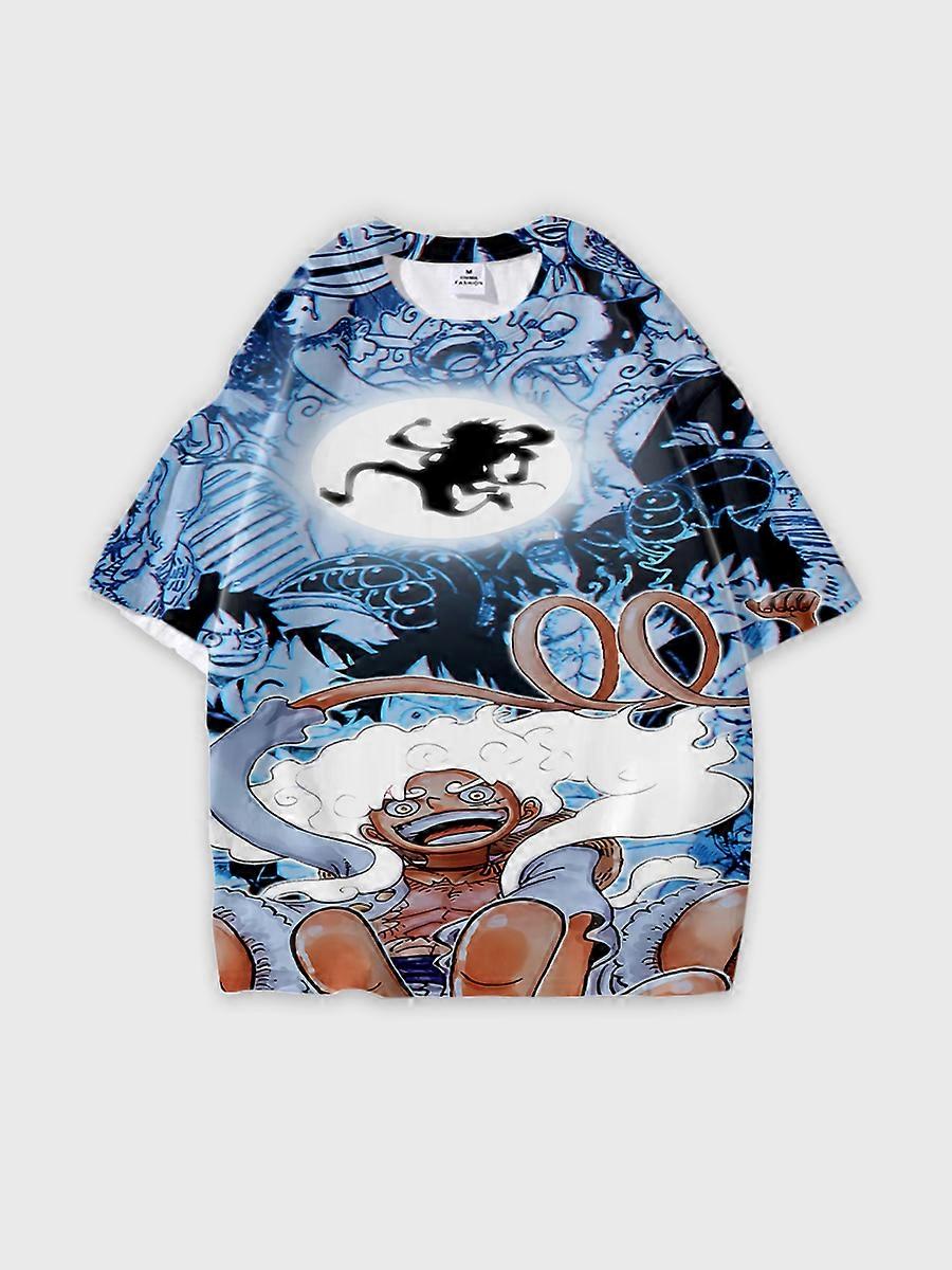 T-shirt round neck Role Pattern loose short sleeve B1323