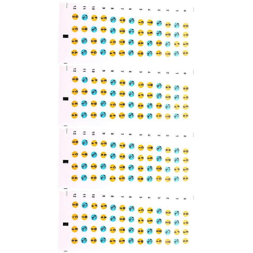 Introductory Fingerboard Sticker Ukulele Fingerboard Guides Beginners Design Practice Easily Ukulele 18.4x6.6cm 4 Sheets