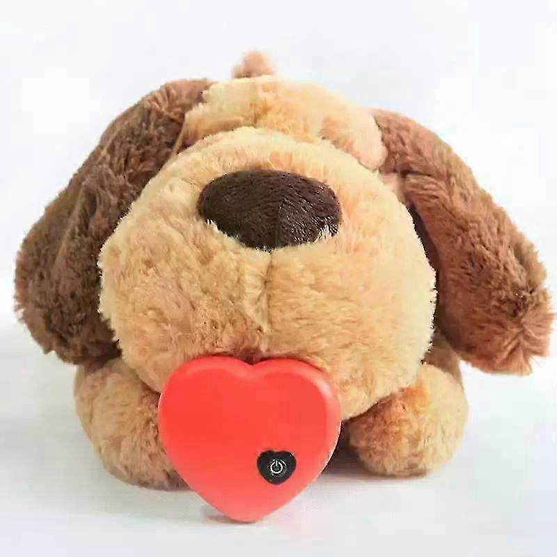 Original Snuggle Puppy Heartbeat Stuffed Toy for Dogs. Pet Anxiety Relief and Calming Aid, Comfort Toy for Behavioral Training in Biscuit