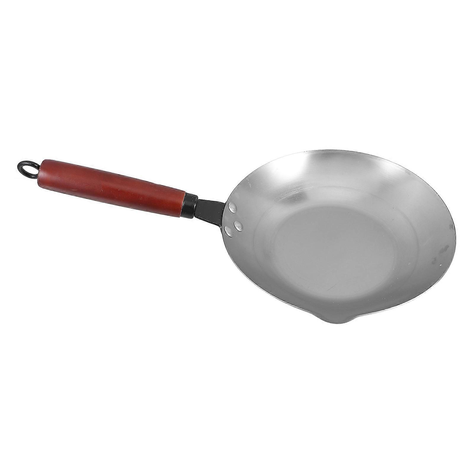 Stainless Steel Candy Melting Pot with Wooden Handle for Kitchen Use Silver 7.5 Inch