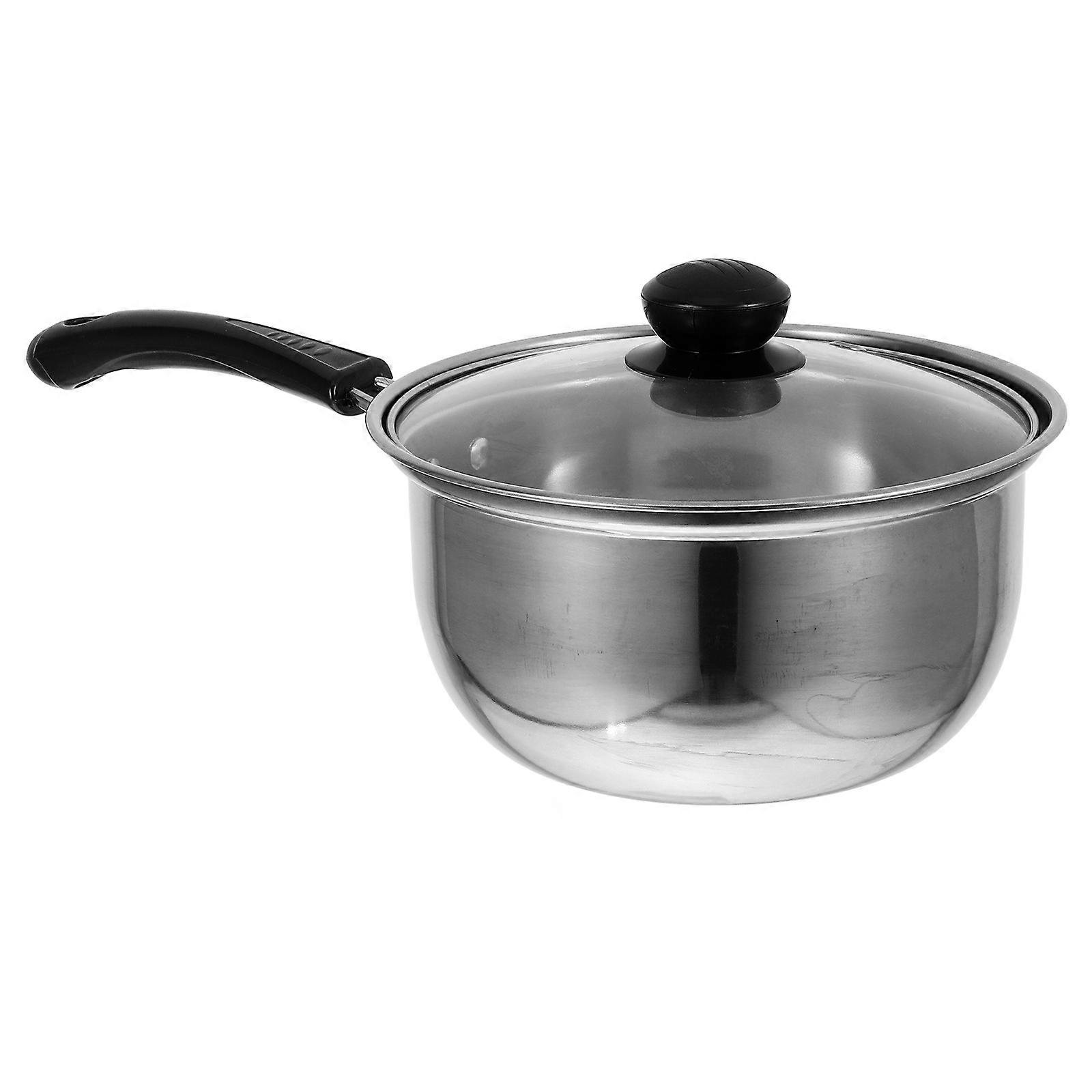 Single Handle Design Saucepan Stainless Steel Cooking Pot For Family Gathering 18CM Quick Cooking 1Pack