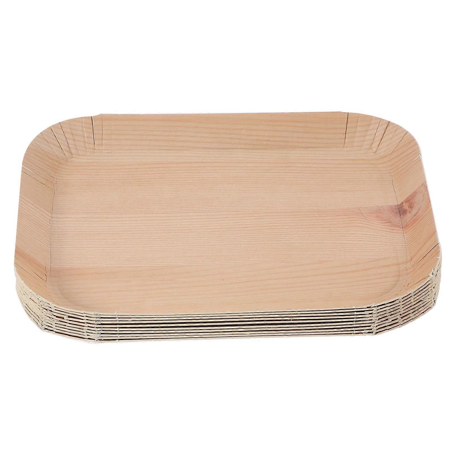 Paper Snack Rectangular Use Light Brown 16.50X13.00X1.50CM Food Containment 10Pack