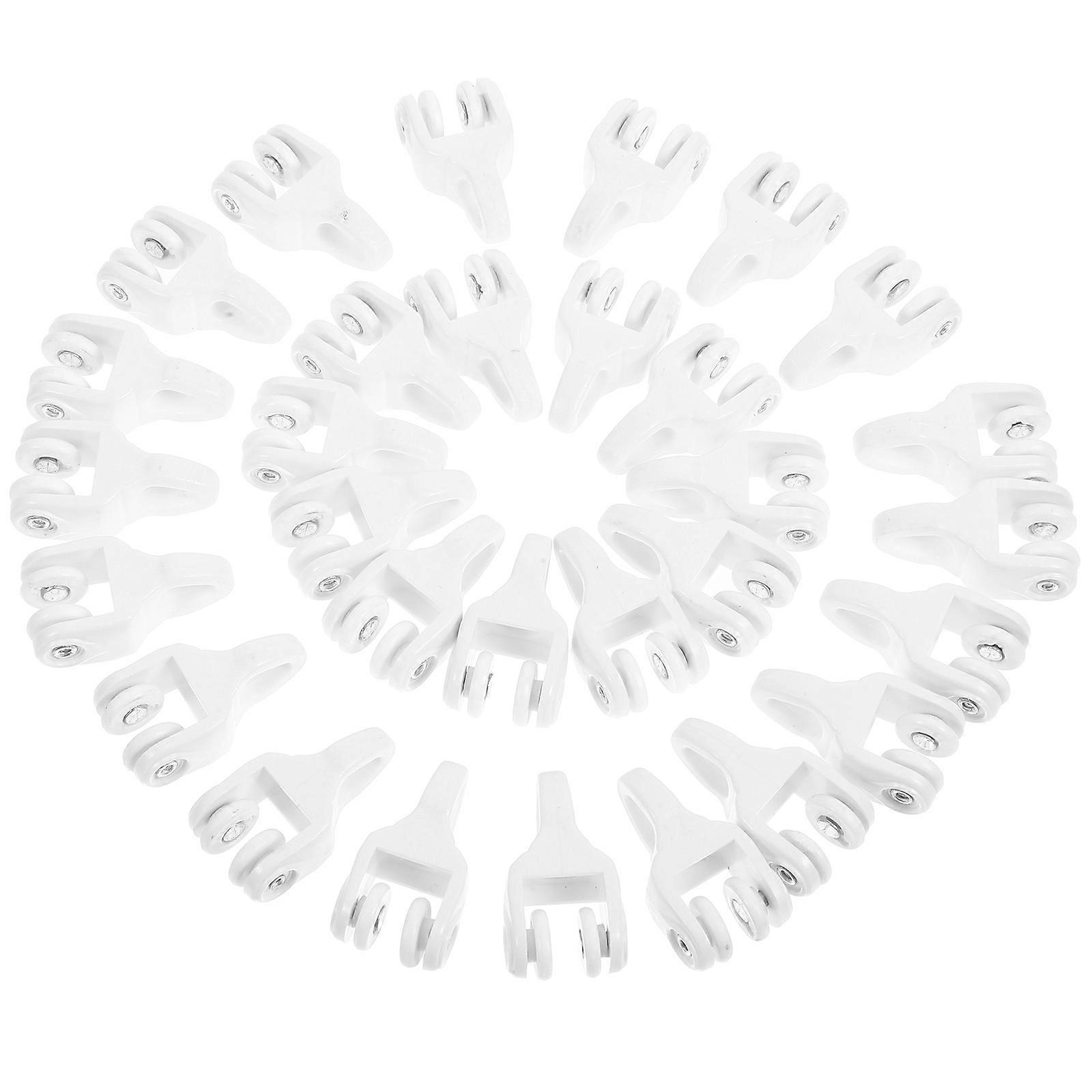 Drapery Rail Sliding Glider Smooth Operation Curtain Track Hooks Iron Abs Material 30Pcs For Home Interior Designers