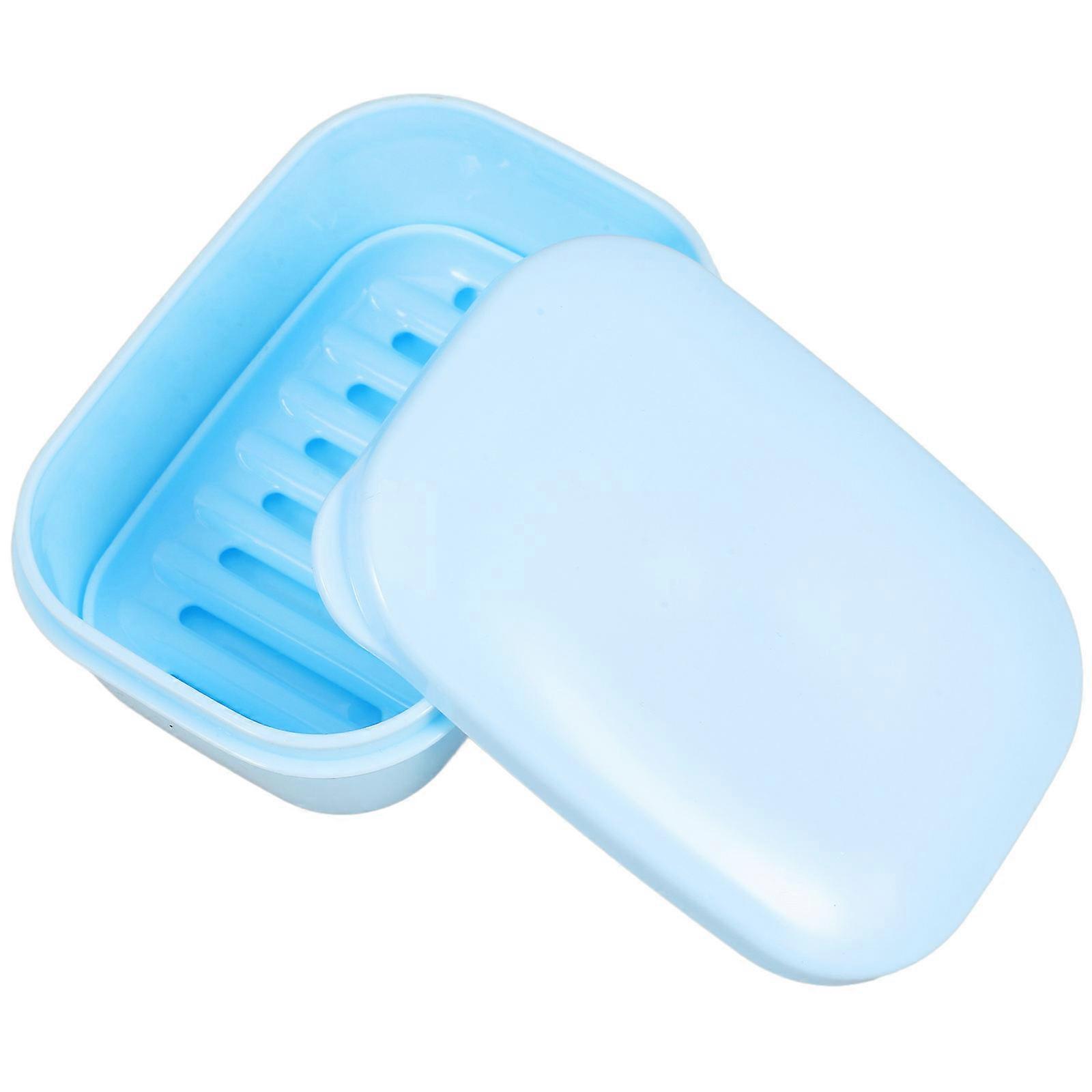 Skyblue ABS Soap Holder with Lid for Travel and Storage Portable Leakproof Travel Soap Container Small Round Size