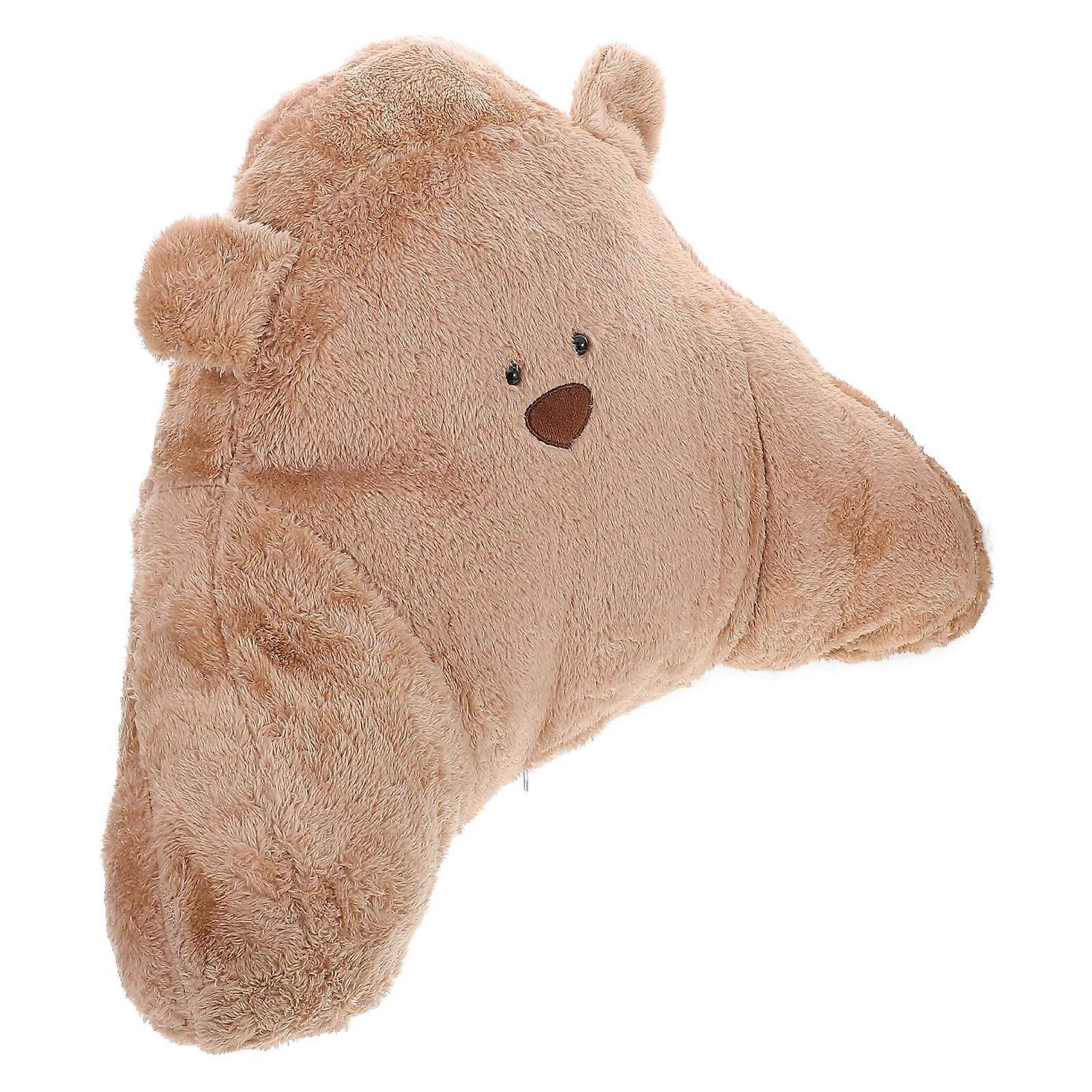 Cute Brown Polar Bear Plush Toy and Car Seat Cushion for Office Chair with Soft Elastic Cotton 7.8