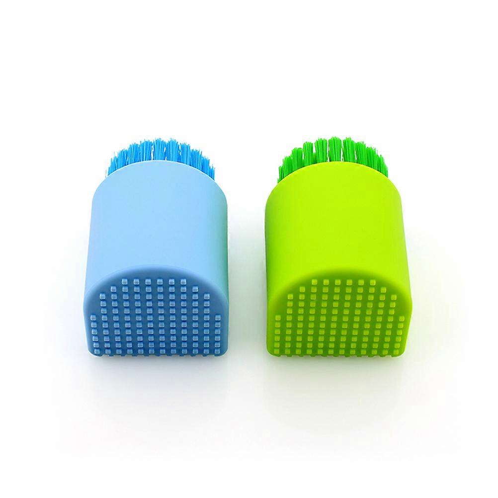 Silica Gel Scrubbing Brush for Cleaning Clothes Shoes and Trousers with Removable Small Brush Assorted Color