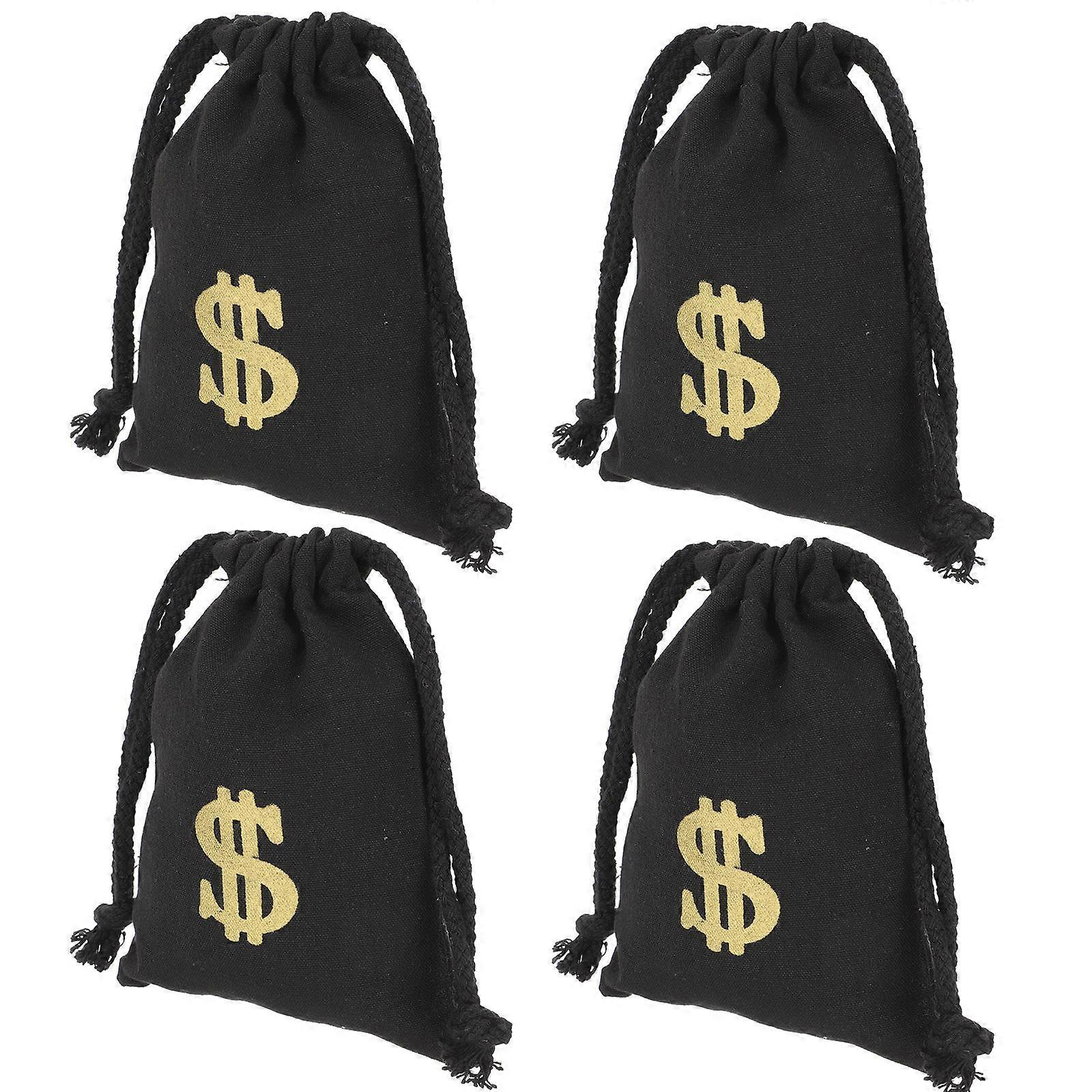 4 Pcs Canvas Drawstring Storage Bags Party Favor Pouches