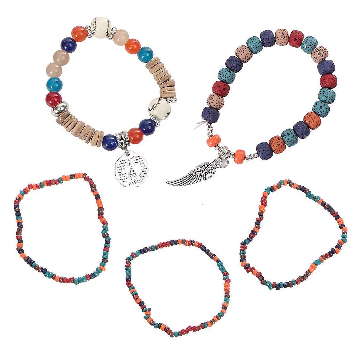 Multi Layer Colorful Elastic Rice Beads Bracelet for Women – Durable, Lightweight Hand String Design, Fashion Accessory for Friends and Family