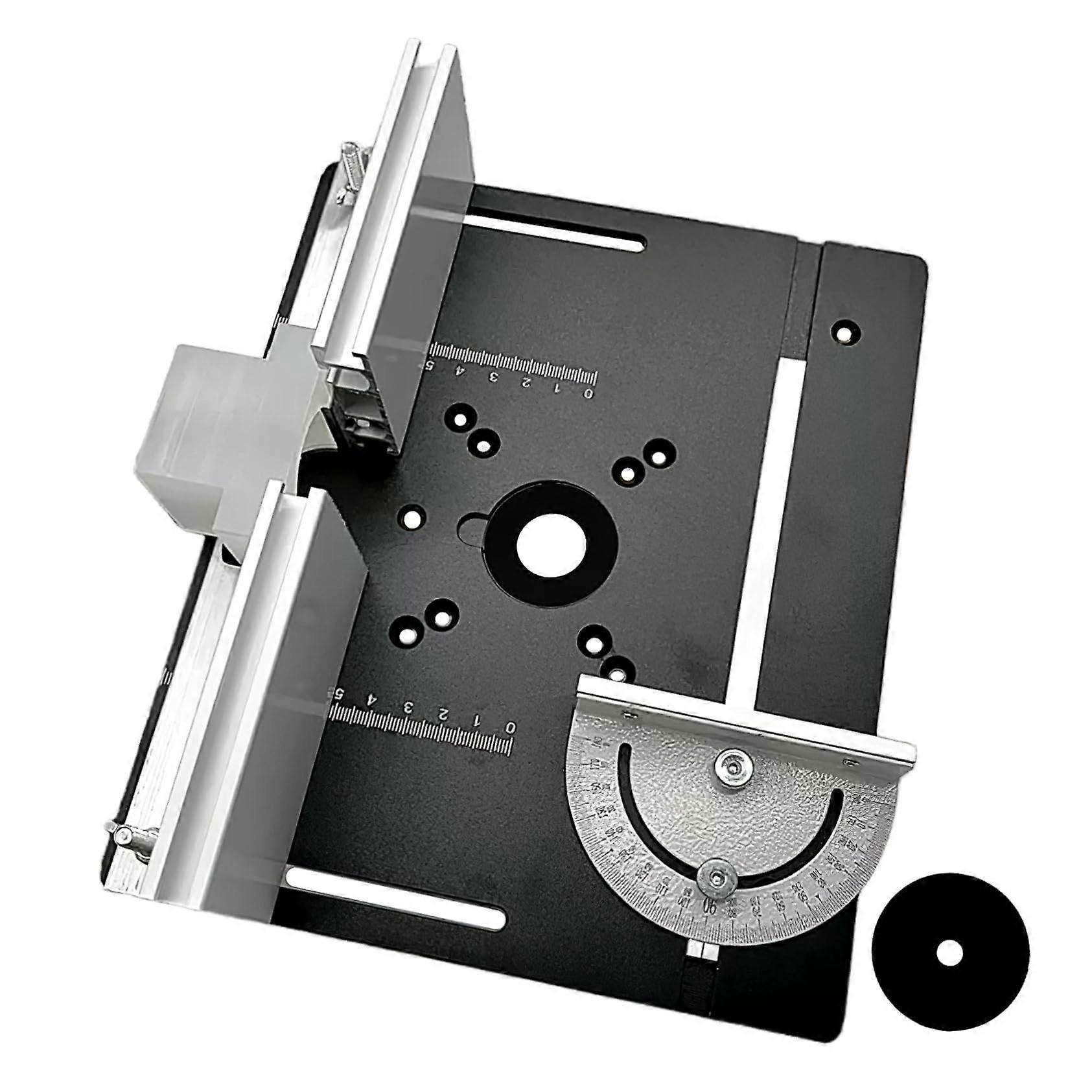 1 Set Milling Table Insert Base Plate Router Table Base Plate Cutting Universal Base Plate for Routers Milling Table Base Aluminium Alloy Black