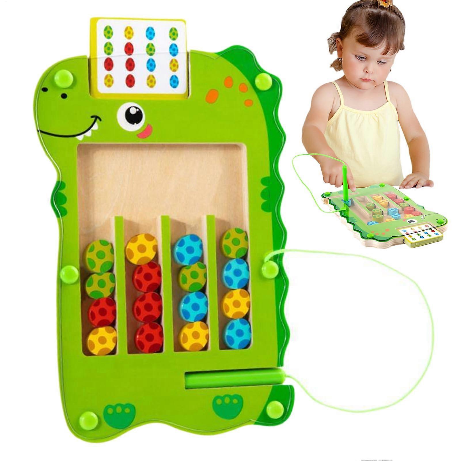 Magnetic Wooden Toy Magnetic Maze Colour Matching Puzzle Maze Board Educational Sensor Board For Girls Fine Motor Skills