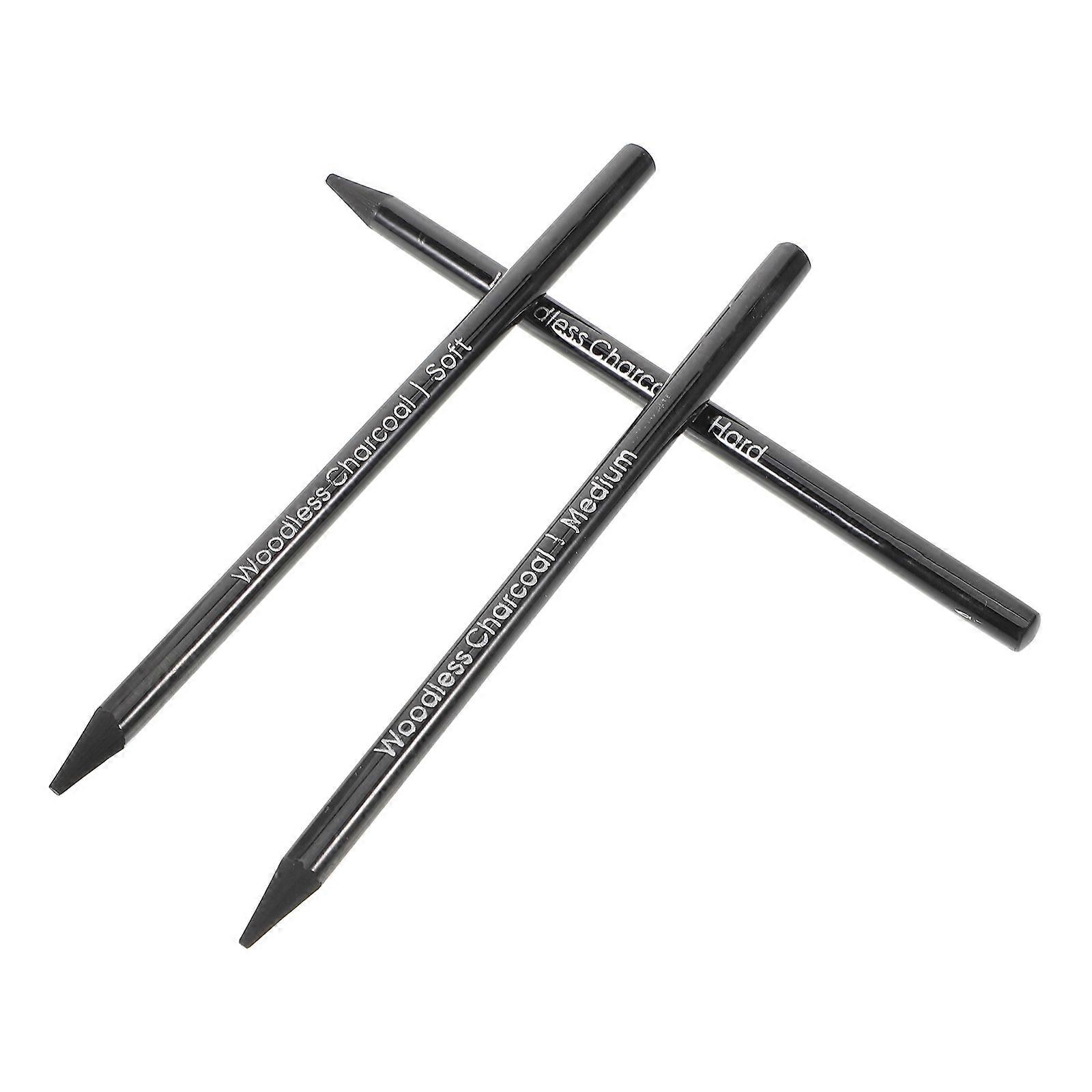 Premium 3Pcs Charcoal Pencils Set For Art Enthusiasts Providing Versatile Hardness For Drawing Blending Shading And Sketching Needs