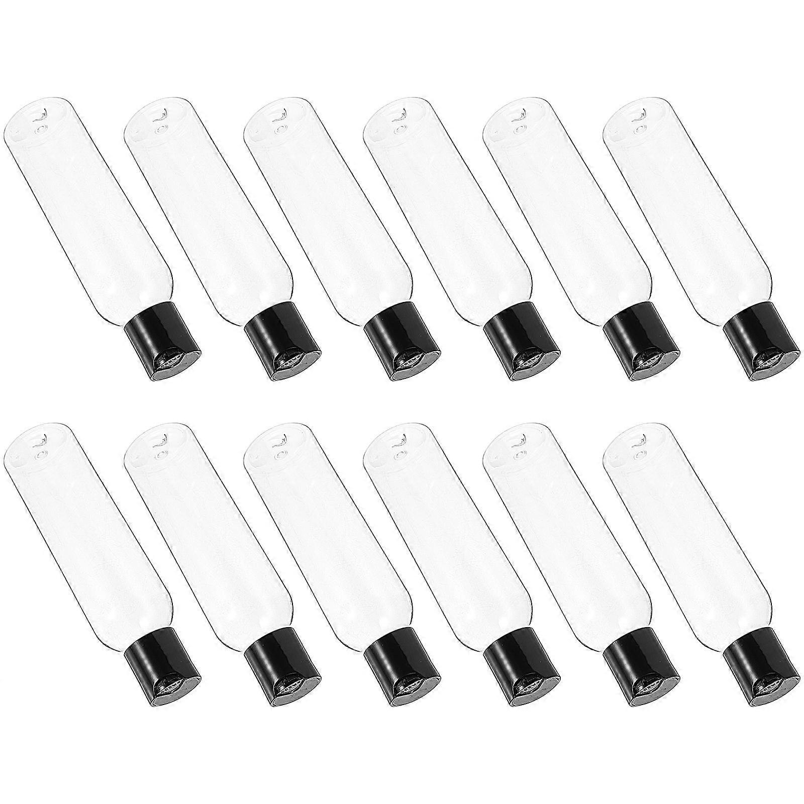 Empty Squeezable Bottles 12Set With Disc Caps Refillable Travel Accessories Transparent For Everyday Use
