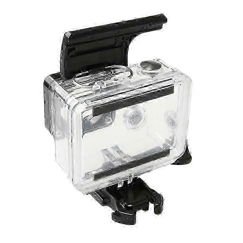 για κάμερες δράσης Gopro Hero4/hero3+ - Αδιάβροχη θήκη περιβλήματος με πλαστική κλειδαριά κλιπ πίσω πόρτας Abs (dive ready, μαύρο)