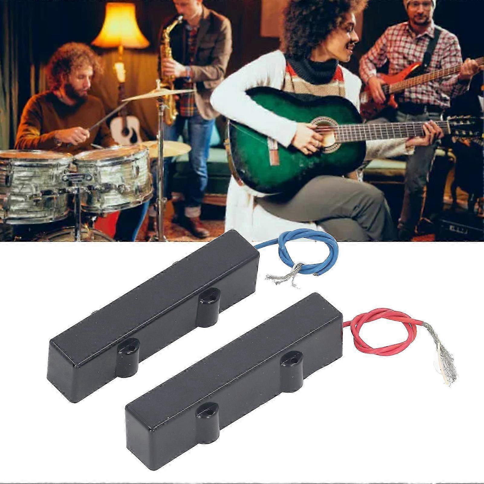 2 Pcs Noise-Free 5 String Electric Bass Pickups - Professional Open Style Replacement Set for Enhanced Sound Quality