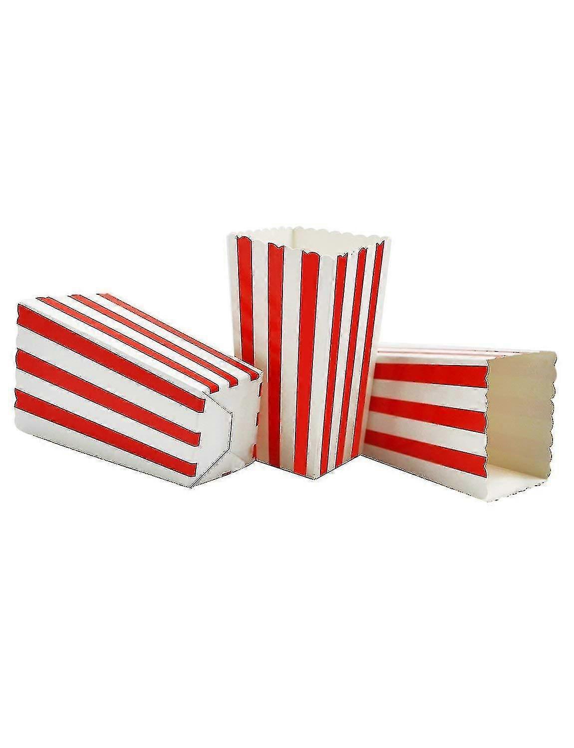 50 Striped Popcorn Favour Boxes for Movie Themed Parties
