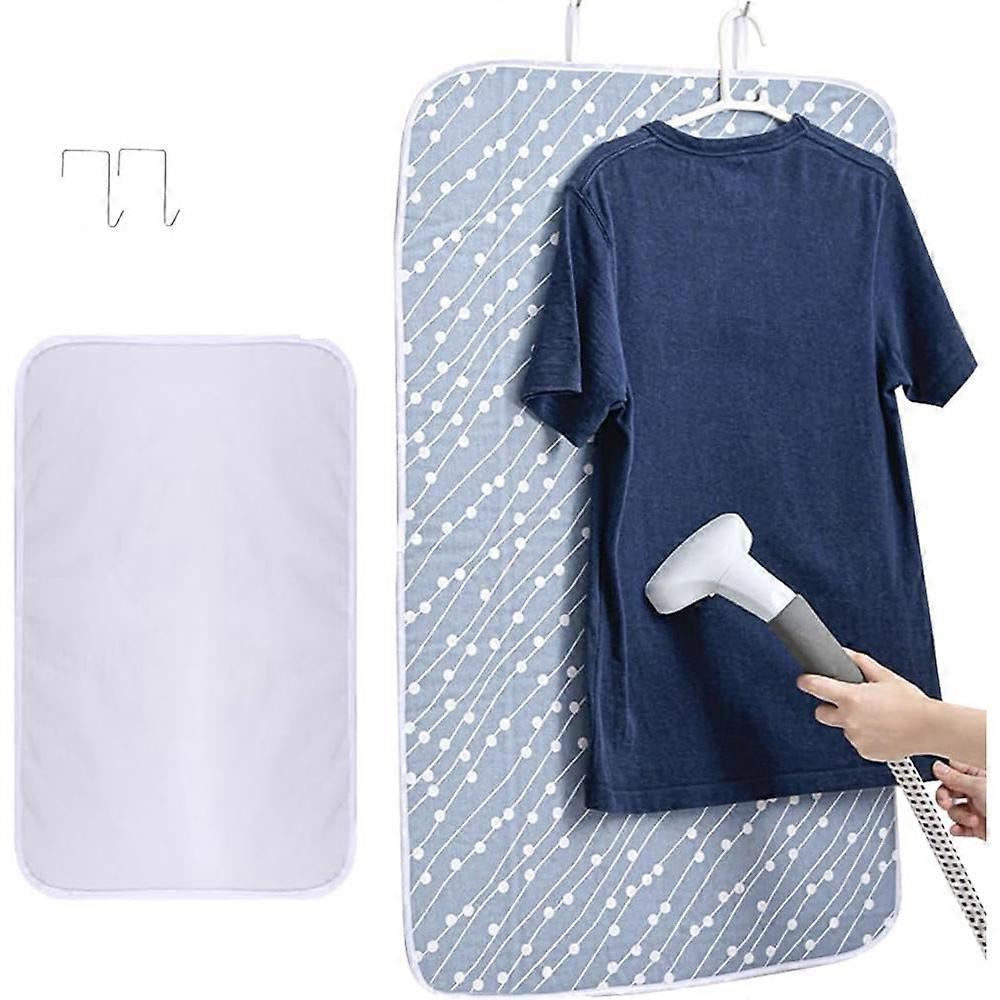 Hanging Over Door Ironing Mat with 2 Hooks Clothes Ironing Mat Ironing